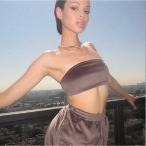 NWT Skims Belour Stretchy Velour Bandeau Bra Bralette Lounge XLarge